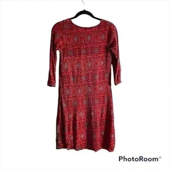 Melange red printed dress made in India XS - Picture 2 of 8